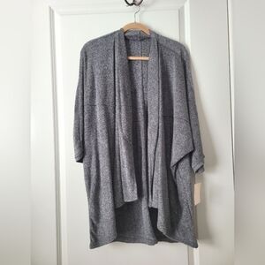 NWT Shimera Cozy Waterfall Cardigan Marled Black/Grey OS